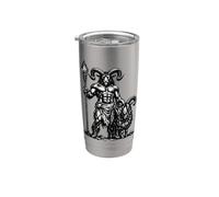 Guardián demoníaco Azazel y su compañero de cabra Vaso térmico de acero inoxidable de doble pared