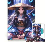 Guardián Samurai de The Jigsaw Puzzle para Adolescentes 1000 Piezas Recall Upgrade Relajante Divertido Arte Decorativo de Pared (38x26cm)