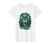 Guardianes de la Arboleda Lobo Bosque Bosque Naturaleza Arte Camiseta gráfica económica, Mujer, Blanco, L