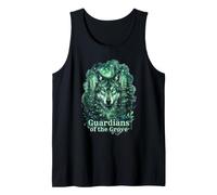 Guardianes de la Arboleda Lobo Bosque Bosque Naturaleza Arte Camiseta sin Mangas