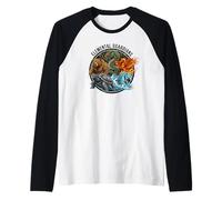 Guardianes Elementales - Wu Xing Cinco Elementos Qigong Yin Yang Camiseta Manga Raglan