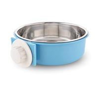 Guardians Crate - Cuenco extraíble de acero inoxidable para agua y alimentos, para gatos, cachorros, pájaros, mascotas (grande, azul)