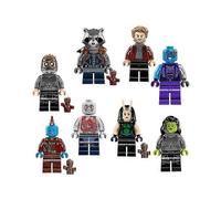 Guardians of the Galaxy Star Hero Minifigures Toy Set: 8 pcs Collectible Anime Wars Hero Mini Figure Yondu Drax Building Block SetDB yc