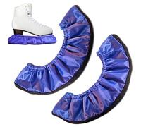 Guardias de patinaje de hielo, 1 par de cubiertas de cuchillas de patinaje de hielo de tela de de 1 par con forro de frannelette, remojos de elásticos reutilizables para patines de hockey, 15.7