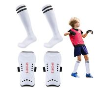 Guardias Shin Soccer, fútbol para jóvenes Guards Shin - Cómodas almohadillas de pie de fútbol transpirables Guardias de espinilla con calcetines | Equipo de fútbol Protector de ternera, mangas de fo