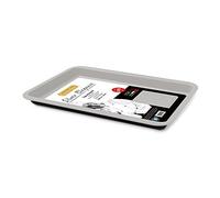 Guardini, Bandeja de Horno Rectangular 26x37 cm, Acero con Revestimiento Antiadherente, Negro y Plata, Made in Italy, Línea Silver Elegance