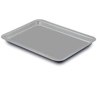 Guardini, Bandeja de horno rectangular 26x37 cm, Acero producido con emisiones reducidas de CO2 con nuevo revestimiento libre de PFAS, Gris/Azul, Made in Italy, Línea XBake