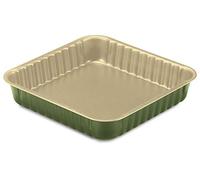 Guardini, Bnat, Molde para Horno Cuadrado, 24x24cm. Material: Acero con Revestimiento Antiadherente de Cera de Carnauba, Color Verde y Beige.