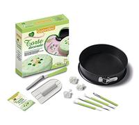 Guardini, Caja para regalo, Set para decoración: 1 tartera Desmontable de 26 +1 raspador de crema +1 espátula +3 accesorios +1 pluma para decorara +3 cortadores +1 recetario, Acero, Color Negro.