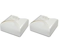 Guardini, Caja para tartas 33x33, Papel, Blanco, Made in Italy, Línea Easy Bake (Paquete de 2)
