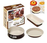 Guardini Caja Regalo Set 3 Moldes Nuove Chocoforme, Acero con Antiadherente Ilag Ilaflon Special 2 Capa, Marron Chocolate/Crema, 30X30X15.5 H Cm, 3 Unidades