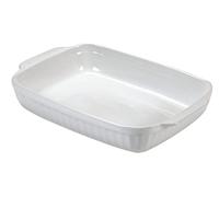 Guardini, Ceramica, Fuente para Horno Rectangular Mediana de 30x18cm, Material: Cerámica. Color Blanco.