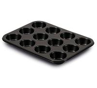 Guardini, Gardenia, Molde para 12 Muffins 27x35cm. Material: Acero con Revestimiento Antiadherente, Color Negro.