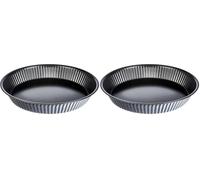 Guardini, Gardenia, Molde para Tartas, 24cm. Material: Acero con Revestimiento Antiadherente, Color Negro. (Paquete de 2)
