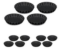 Guardini, Gardenia, Set de 4 Moldes para mini Tartas Ø 12cm. Material: Acero con Revestimiento Antiadherente, Color Negro. (Paquete de 3)