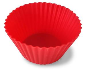 Guardini, Juego de 4 moldes para hornear Ø 7 cm, Ideal para freidora, Silicona de calidad alimentaria, Rojo, Made in Italy, Línea Air Fryer