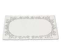 Guardini, Juego de 5 tapetes para tartas de encaje 20x30 cm, Desechables, Papel, Blanco, Made in Italy, Línea Easy Bake