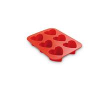 Guardini, Juliette, Molde para 6 Muffins en Forma de Corazón 17x22,5cm. Material: Silicona, Color Rojo.