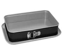 Guardini, Molde abatible rectangular 19 x 28 cm, fondo antigoteo, acero con revestimiento antiadherente, negro y plata, fabricado en Italia, línea Silver Elegance