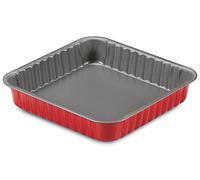Guardini, Molde cuadrado 24x24 cm, Acero con revestimiento antiadherente, Rojo y Gris, Made in Italy, Línea Rossana