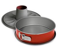Guardini, Molde desmontable 2 fondos Ø 28 cm, Fondo antigoteo, Acero con revestimiento antiadherente, Rojo y Gris, Made in Italy, Línea Rossana