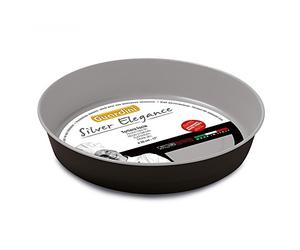 Guardini, Molde Liso Ø 28 cm, Fondo antigoteo, Acero con Revestimiento Antiadherente, Negro y Plata, Made in Italy, Línea Silver Elegance