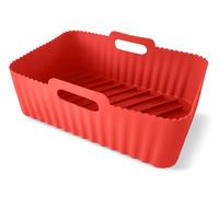 Guardini, Molde rectangular con asas 15 x 22 cm, ideal para freidora de aire, silicona alimentaria, rojo, línea Air Fryer