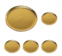 Guardini, Monouso, 2 Bandejas Ø 34cm. Material: Cartón, Color Dorado. (Paquete de 5)