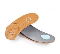 GuardInsoles Plantillas Ortopédicas Soporte Para el Arco Inserciones de Fascitis Plantar de 3/4 con Almohadilla Para el Metatarso Cojín del Talón, Cuero Fino Ultraligero Para Pies Planos（39-40