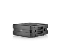 GUARDIQUE RackVault - Carcasa rígida para audio, 19 pulgadas, 4U, 480 mm, con ruedas y carro, caja apilable, montaje en rack, para aplicaciones industriales y AV/música, color negro, Negro , 19 Zoll