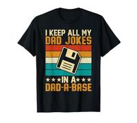 Guardo Todos los Chistes de mi Padre en un Padre Padre Vintage de Dad-A-Base Camiseta