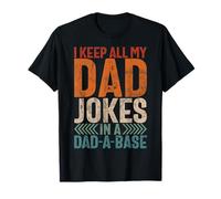 Guardo todos los chistes de mi papá en un papá, un día del padre retro básico Camiseta