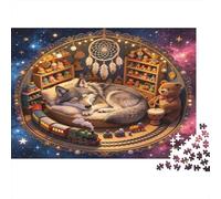 Guarida del Lobo Soñador Puzzle de 1000 Piezas Cartón para Adultos Habitación Fantasía Juguetes Puzzle para Adultos Relax Concentración Decoración Regalo Familiar 38x26cm/1000pcs
