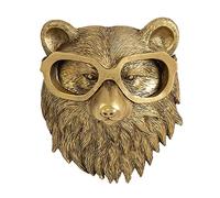 GUASDIE Arte de pared de cabeza de animal, ciervo/conejo/ratón/oso/zorro cabeza de zorro, esculturas de pared para colgar en la pared, cabezas de animales para arte de pared, esculturas colgantes para