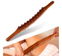 Guasha - Herramienta de masaje de palo de madera, rodillo de masaje de madera de 20 cuentas, masajeador de drenaje linfático para moldear el cuerpo, herramientas Gua Sha para espalda y pierna