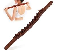 Guasha - Herramientas de madera para masaje de terapia de madera, herramientas de masaje para dar forma al cuerpo, rodillo de masaje de espalda de 31 cuentas, masajeador de drenaje linfático para dar
