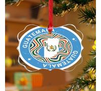 Guatemala Adornos de Navidad de América Latina, país hispano, Europa Asia África, banderas de granja, recuerdo, discos acrílicos transparentes, bandera del mundo, viaje, Navidad, decoración de árbol