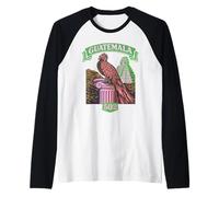 Guatemala Quetzal Chapin 502 Tikal Antigua Guatemalteco Rosa Camiseta Manga Raglan
