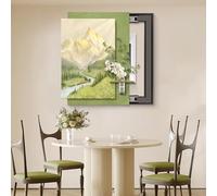 GUAWJRZDP Caja de Medidor Eléctrico con Pintura Decorativa, Panel de Interruptores Ocultos, Cubierta de Caja de Fusibles Decorativa con Jarrón(Green 3,45x65cm/17.7x25.6in)