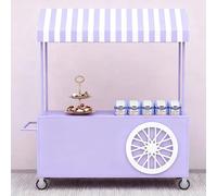 GUAWJRZDP Carro de Hierro for Vendedores al Aire Libre con Dosel, Carro Portátil con Ruedas, Soporte de Exhibición for Puestos de Mercado for Calles/Eventos/Playas(Purple,200cm/78.7in)