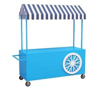 GUAWJRZDP Carro de Hierro for Vendedores al Aire Libre con Dosel, Carro Portátil con Ruedas, Soporte de Exhibición for Puestos de Mercado for Calles/Eventos/Playas(Blauw,200cm/78.7in)