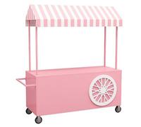 GUAWJRZDP Carro de Hierro for Vendedores al Aire Libre con Dosel, Carro Portátil con Ruedas, Soporte de Exhibición for Puestos de Mercado for Calles/Eventos/Playas(Pink,200cm/78.7in)