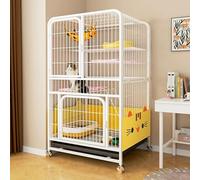 GUAWJRZDP Jaula para Gatos De Múltiples Capas, Recintos for Gatos, Jaula Gatos, con Deflector, con Bandeja, Parque for Mascotas, Jaula para Animales, for 1-2 Gatos(Wit,30.7x21.7x53.9in)