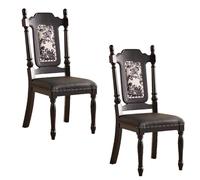 GUAWJRZDP Juego de 4 Sillas de Comedor de Madera, Sillas de Cocina con Respaldo Alto, Silla Comedor Vintage, Asiento Acolchado Sin Brazos, Comedor, Cafetería, Restaurante(Black 1,2PCS)