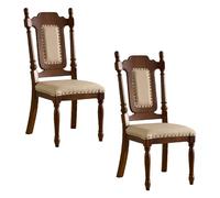 GUAWJRZDP Juego de 4 Sillas de Comedor de Madera, Sillas de Cocina con Respaldo Alto, Silla Comedor Vintage, Asiento Acolchado Sin Brazos, Comedor, Cafetería, Restaurante(Brown+Beige,2PCS)