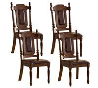 GUAWJRZDP Juego de 4 Sillas de Comedor de Madera, Sillas de Cocina con Respaldo Alto, Silla Comedor Vintage, Asiento Acolchado Sin Brazos, Comedor, Cafetería, Restaurante(Brown 2,4PCS)