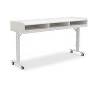 GUAWJRZDP Mesa Auxiliar Ajustable En Altura para Cama con Cajón, Mesa con Ruedas para Colocar sobre La Cama, Escritorio Móvil con Separador, Estación de Trabajo para Portátil(Wit,70.9"x23.6")