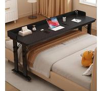 GUAWJRZDP Mesa Auxiliar para Cama Ajustable En Altura con Ruedas, Mesita de Noche con Ruedas, Escritorio Portátil para Cama con Separador, para Uso En El Hogar U Oficina(Nero,120cm/47.2'')