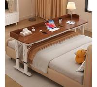 GUAWJRZDP Mesa Auxiliar para Cama Ajustable En Altura con Ruedas, Mesita de Noche con Ruedas, Escritorio Portátil para Cama con Separador, para Uso En El Hogar U Oficina(Brown,240cm/94.4'')