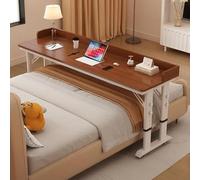 GUAWJRZDP Mesa Auxiliar para Cama con Ruedas, Altura Ajustable, Mesita de Noche Móvil con Patas de Metal, Escritorio Portátil con Ruedas para Usar sobre La Cama(Brown 2,100cm/39.3'')
